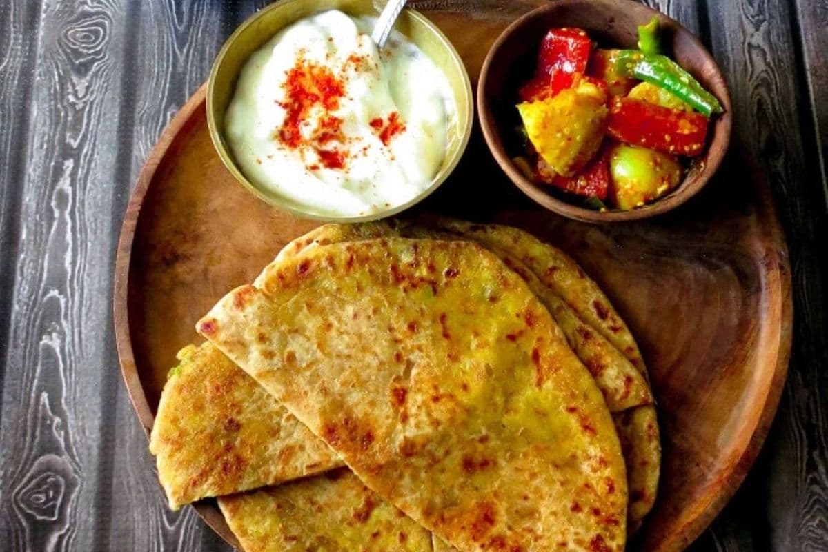 Mooli Paratha with Dahi and Achar