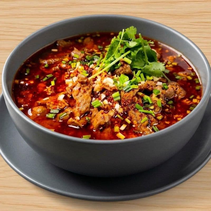 Beef Boiled in Spicy Sauce / Bœuf bouilli à la sauce piquant (RIZ ET SALADES)