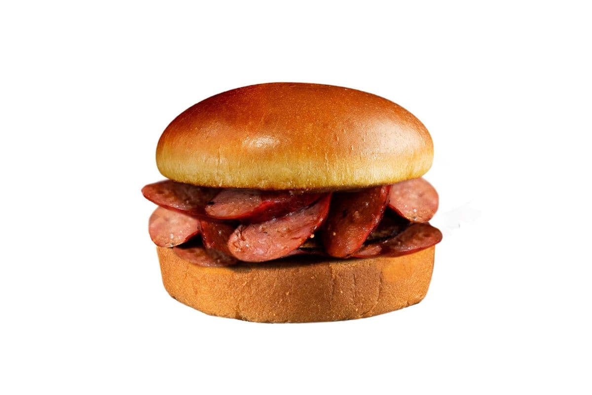 Smoked Beef Sausage Sandwich