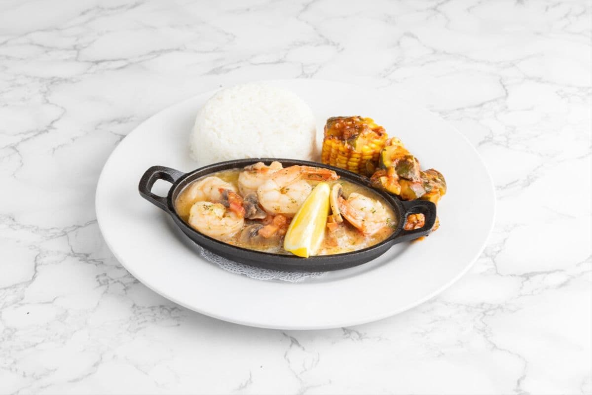 Skillet of Garlic Shrimp