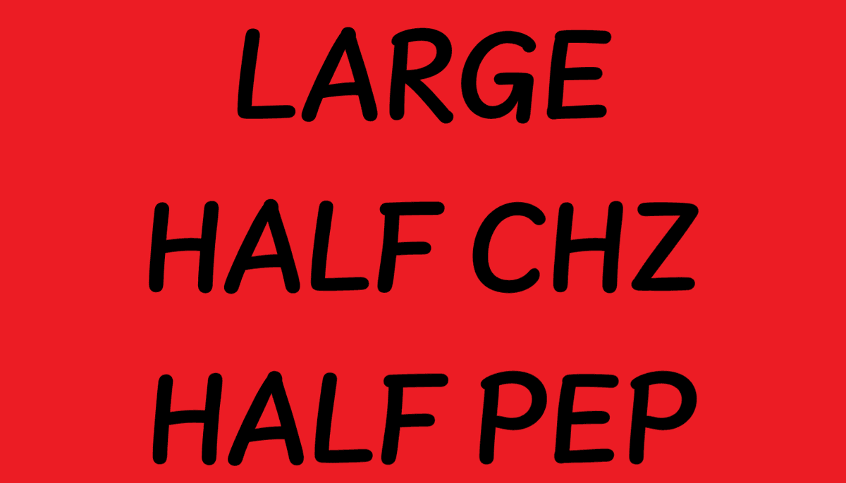 Large Half Chz Half Pep