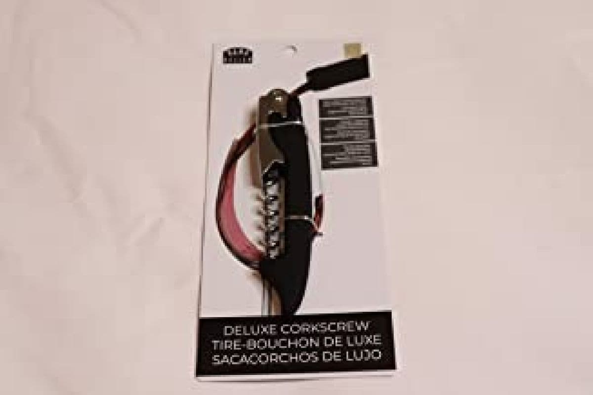 Deluxe Corkscrew Stainless Steel and Black Handle Foil Cutter