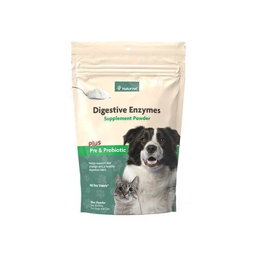 NaturVet Digestive Enzymes Supplement Powder 10 oz