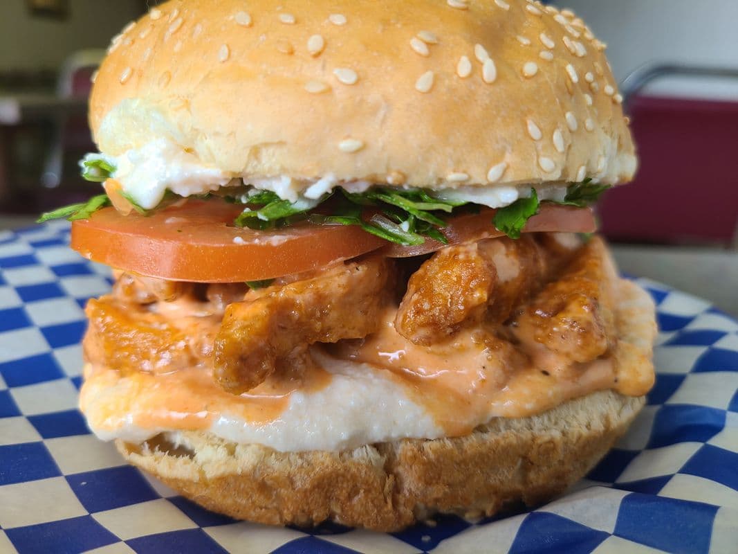 Buffalo Caesar Chicken Burger