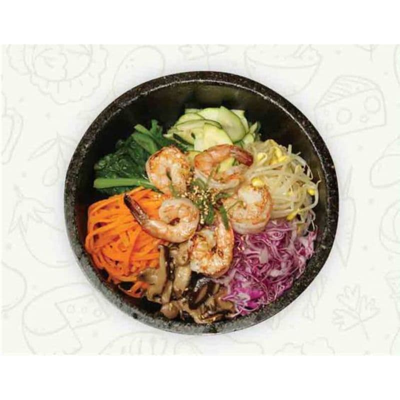 63. Shrimp Hot Stone Pot Bibimbap