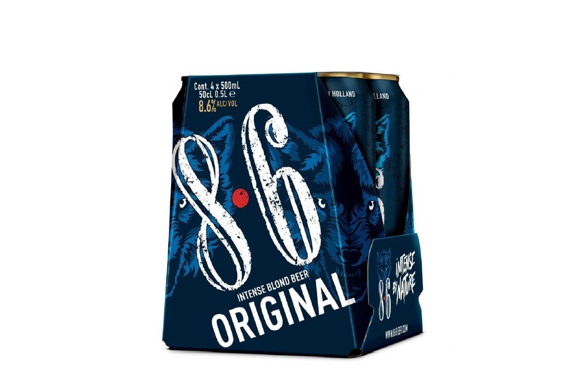 Bavaria 86 Intense Strong Blond Beer 4 Cans (4 x 500ml)