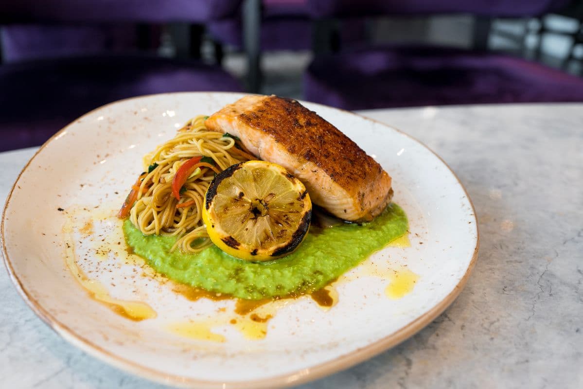 Crispy Skin Atlantic Salmon .