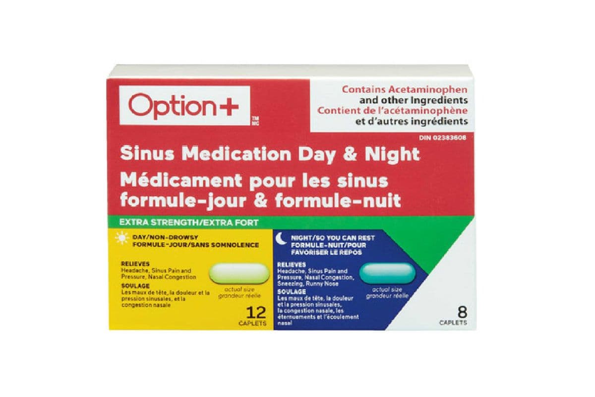 OPTION+ SINUS MEDICATION DAY AND NIGHT CAPSULES 18 PACK (18 CAPSULES)