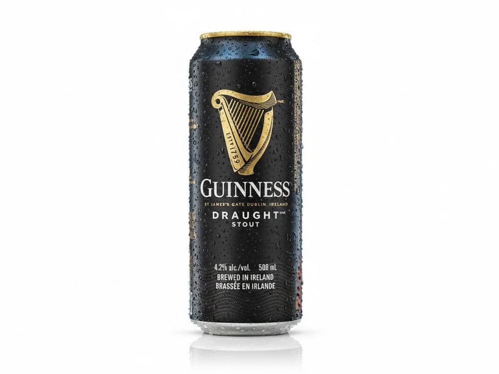 Guiness - Draught Stout, Individual 500ml beer can (4.2% ABV)