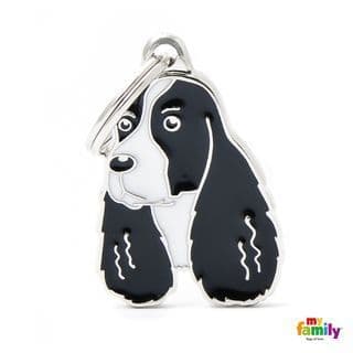 MyFamily Springer Spaniel Black Engraved Tag
