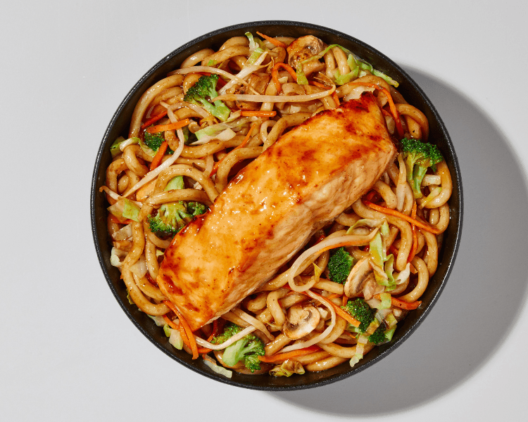 Salmon Teppanyaki with Noodles