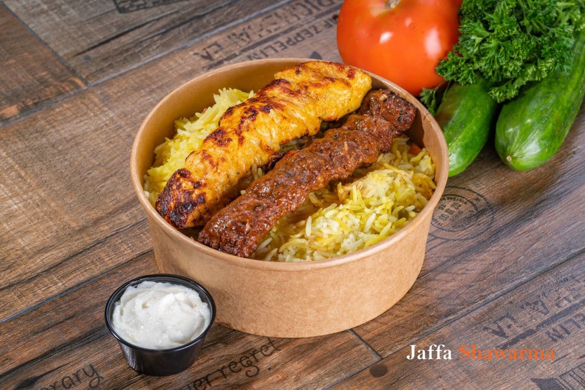 Shish and Beef Kebab Rice Bowl