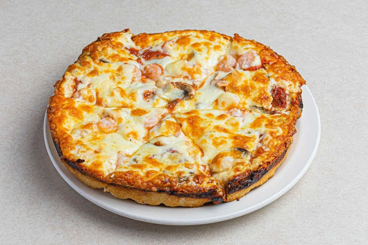 #5 12" Large Shrimp and Mushroom Classic Pizza