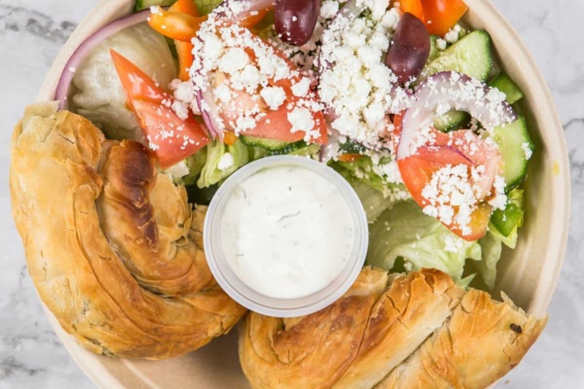 Spanakopita with Greek Salad