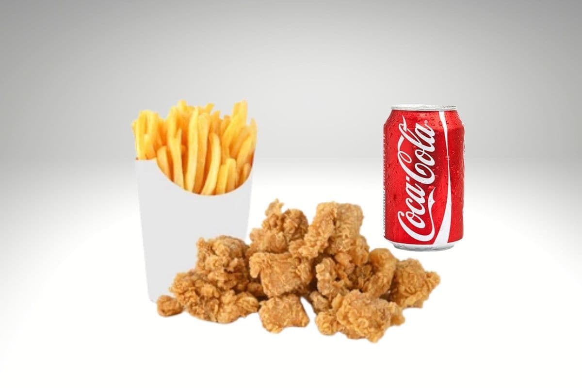 Popcorn Chicken+ Fries + Pop / Ga Mieng + Khoai Tay + Nuoc Ngot