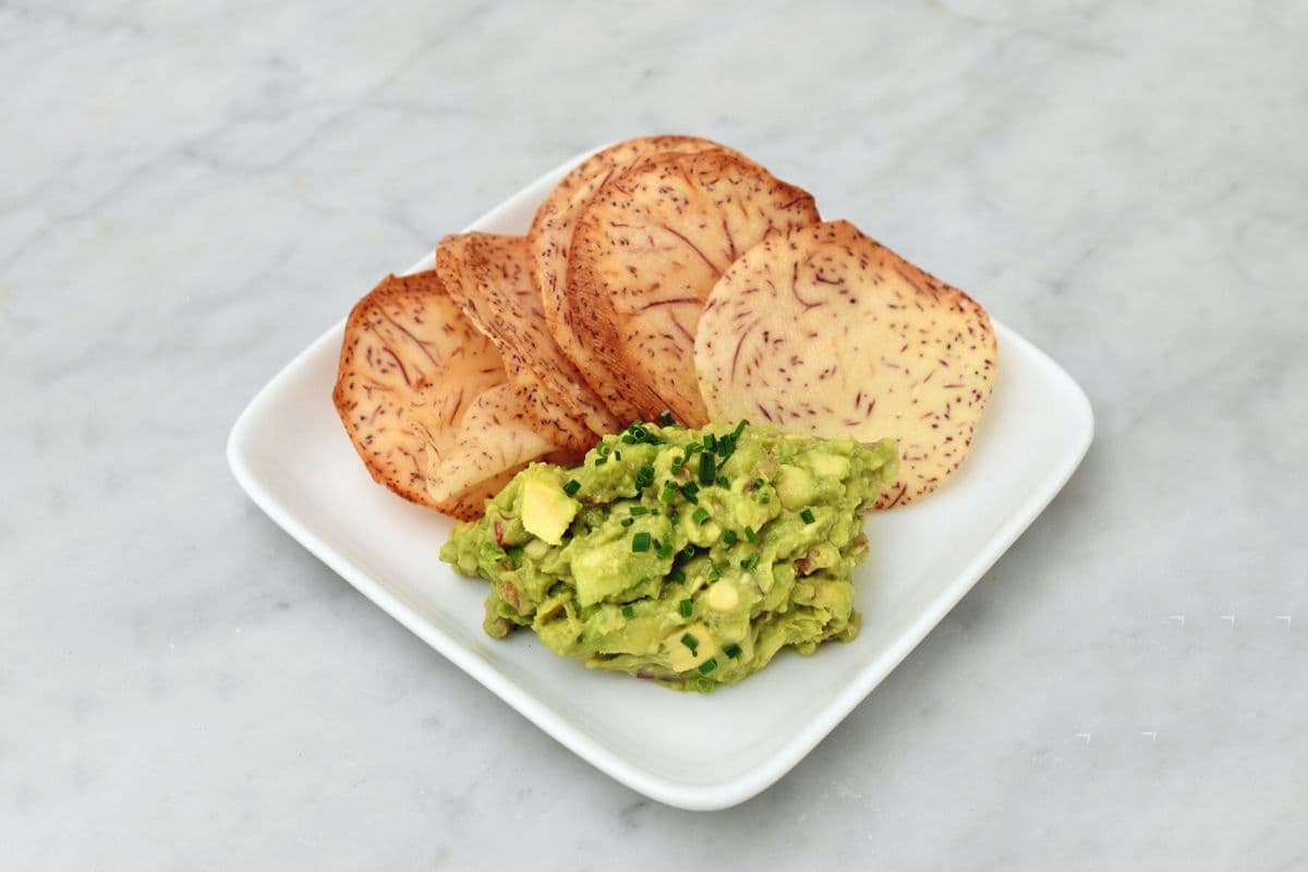 Taro Chips and Avocado