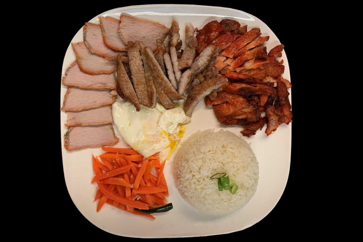 97. Grilled Chicken, Grilled Pork Chop, BBQ Pork, and Egg