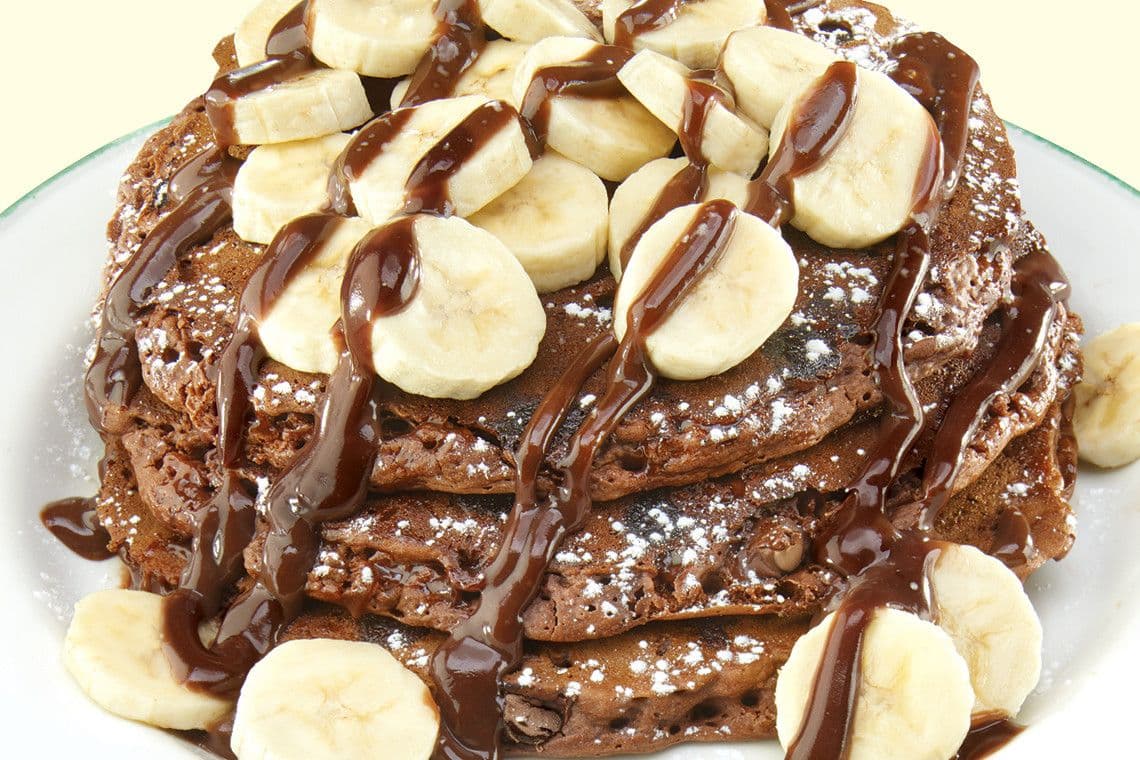 Triple chocolate pancakes
