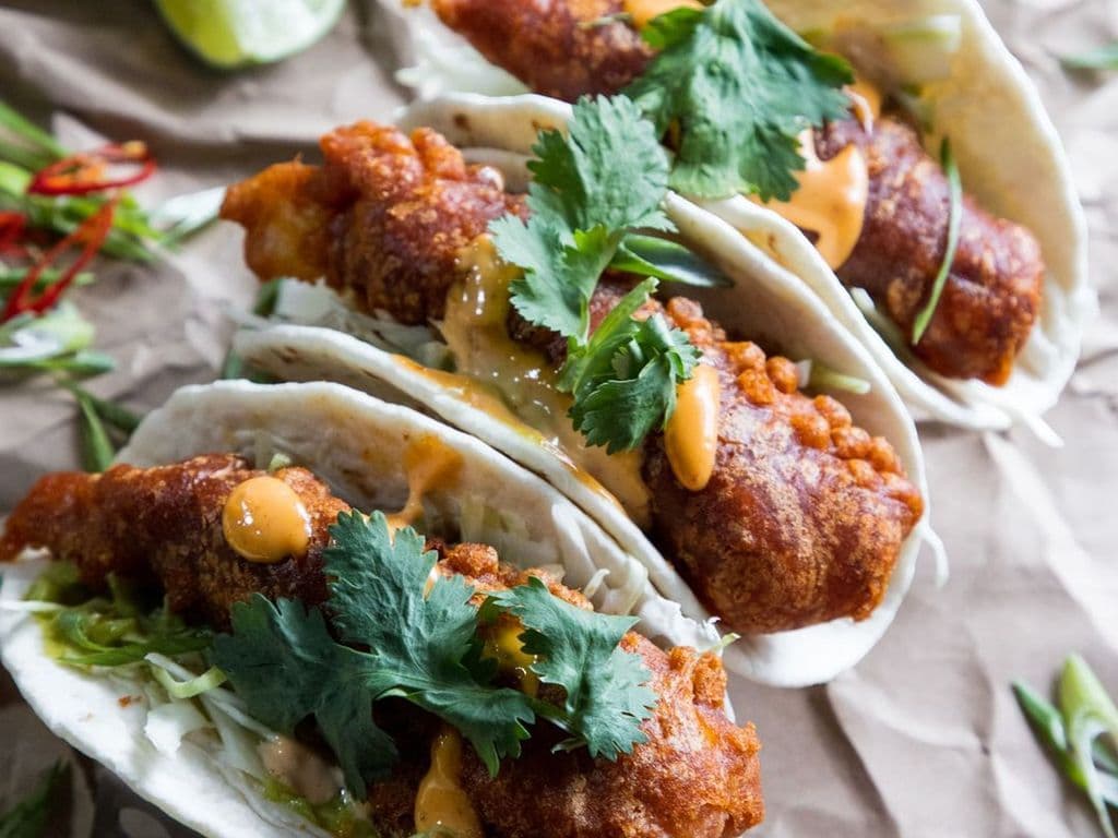 3 PC OLD NO.7 BATTERED COD TACOS
