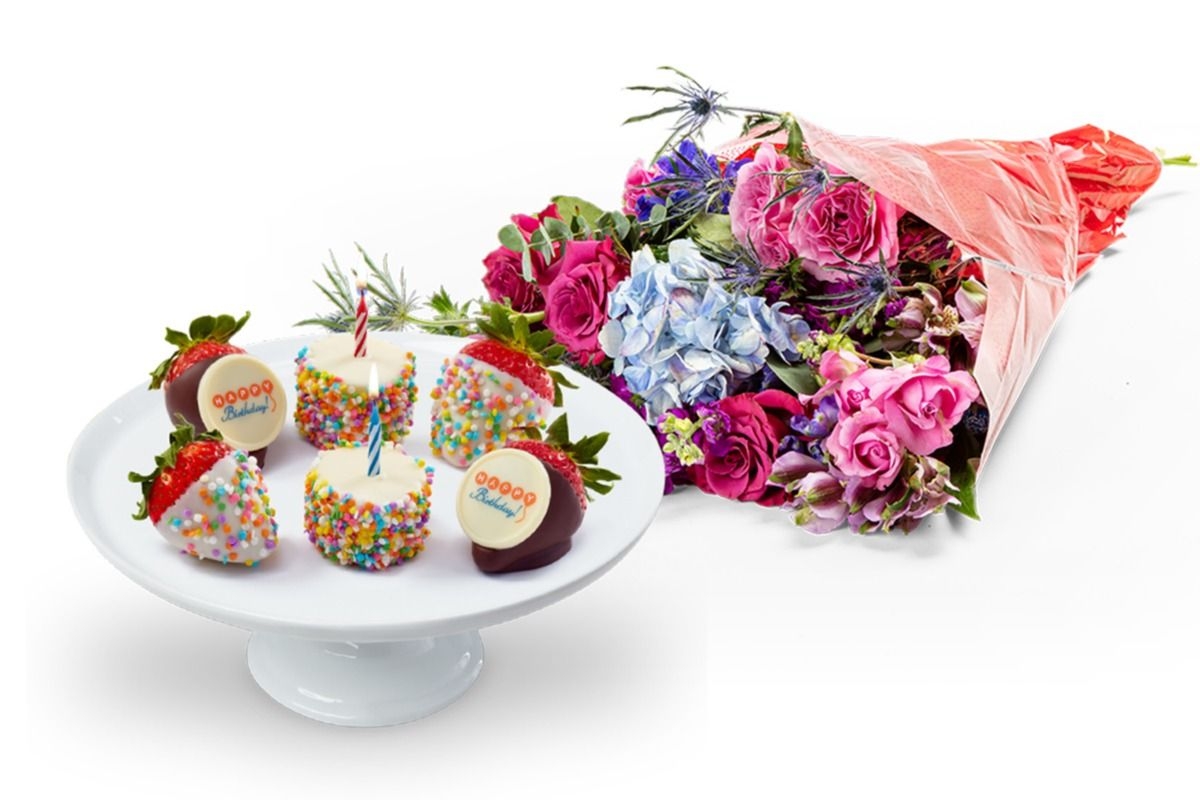 Birthday Flowers & Berries Box - Single