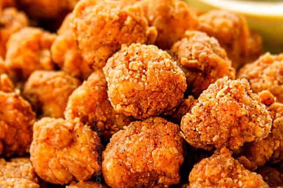 Popcorn Chicken with fries