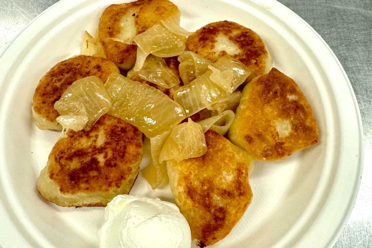Signature 7 perogies - onions & sour cream