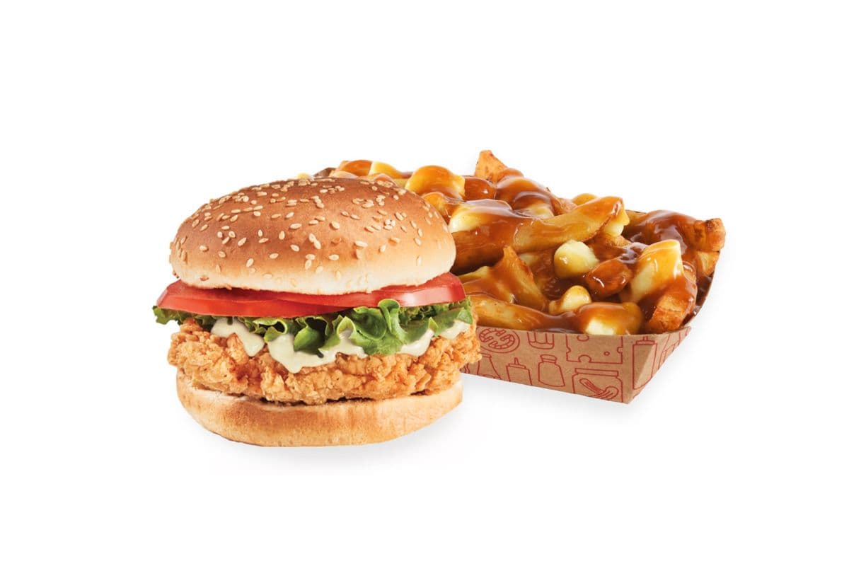 Burger de poulet avec poutine / Chicken Burger with Poutine