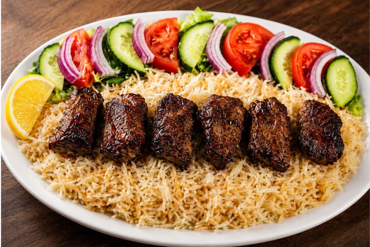Beef Tikka Kabob Platter