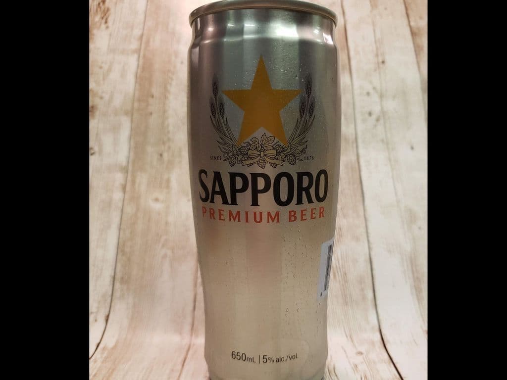 Sapporo Premium, 650mL canned beer (5.0% ABV)