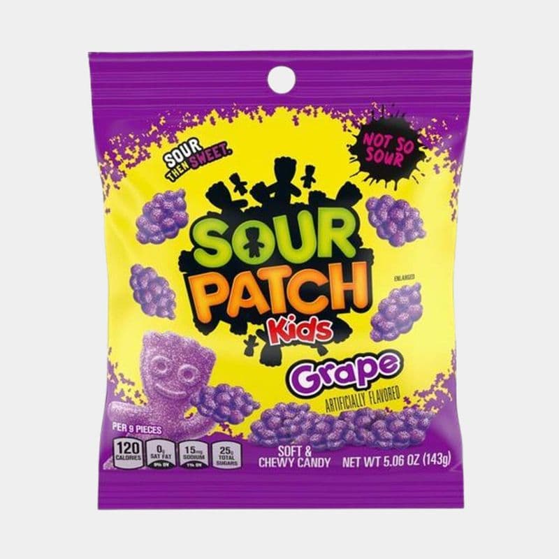Sour Patch Kids Sour Then Sweet Gummy Candy (Grape)