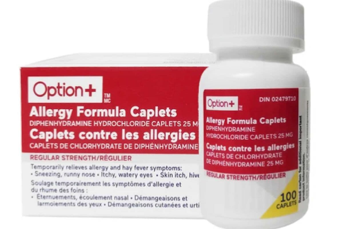 OPTION+ ALLERGY DIPHENHYDRAMINE 25MG CAPLETS 100 PACK (100 CAPLETS)