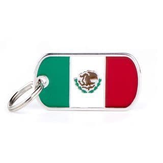MyFamily Mexico / Mexican Flag Engraved ID Tag
