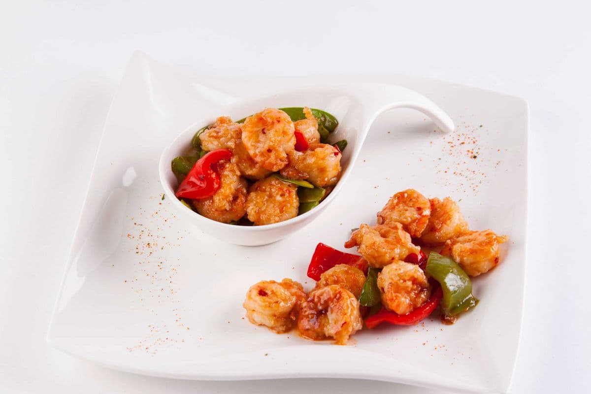 Hot and Spicy Shrimp with rice