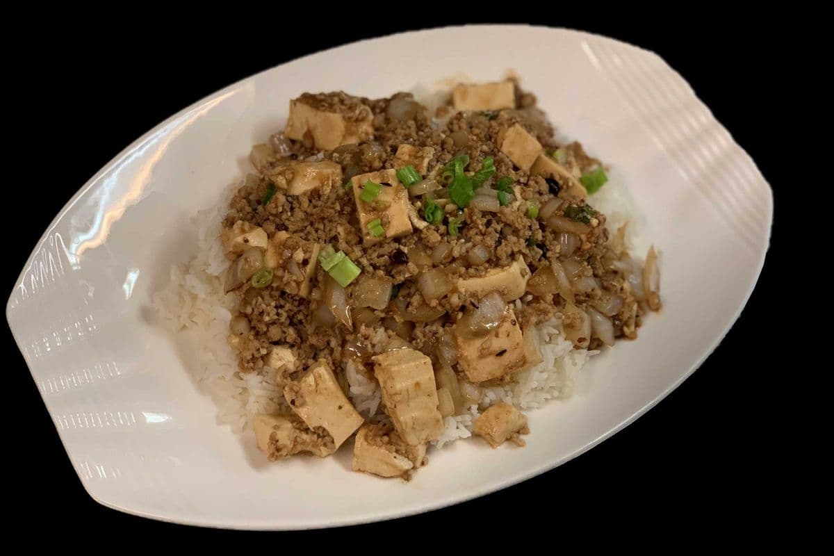 87. Fried Tofu and Ground Pork with Black Bean Sauce