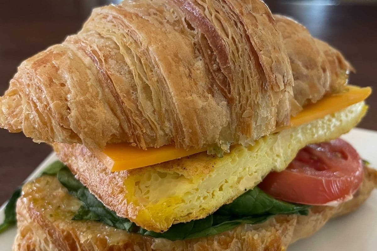 Breakfast Croissant Sandwich w/ Bacon
