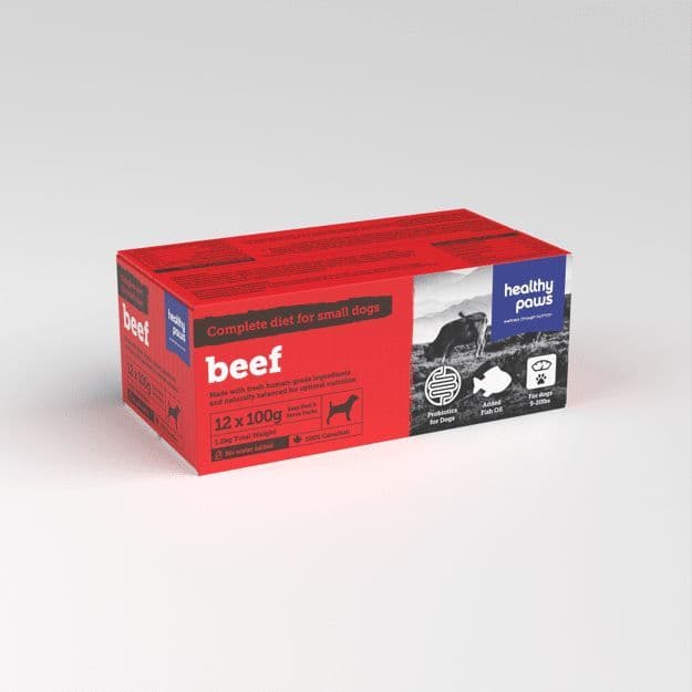 Healthy Paws Complete Small Dog Dinner Beef 12 x 100g
