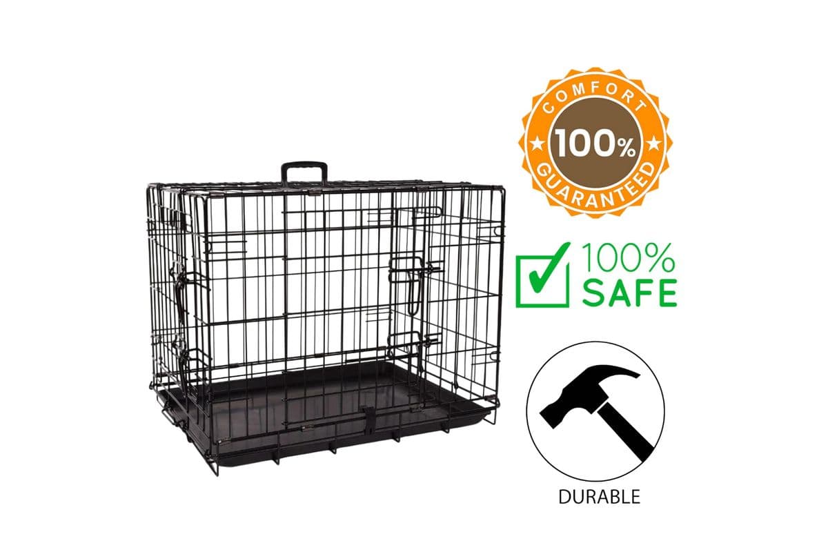 BuD'z - Deluxe Crate Foldable Double Doors Dog (24 Inches)