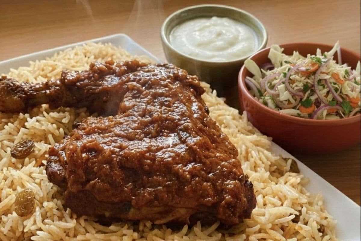 Chicken shawaya Mandi + veg salad