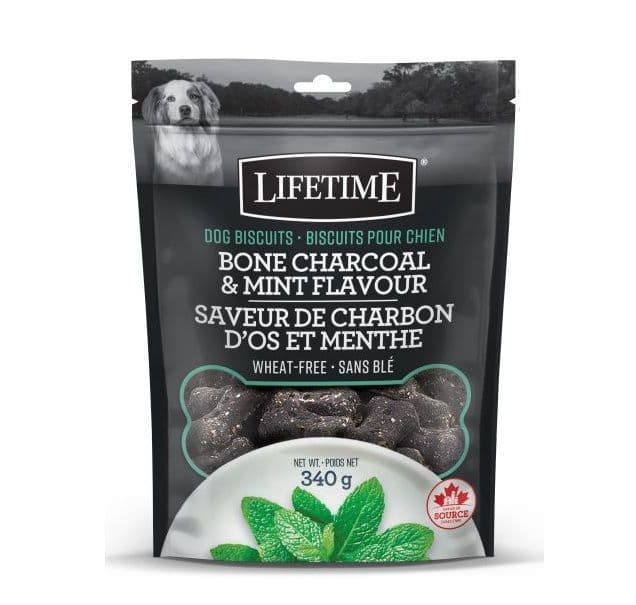 Lifetime Bone Charcoal & Mint Flavour Dog Biscuits 340 g