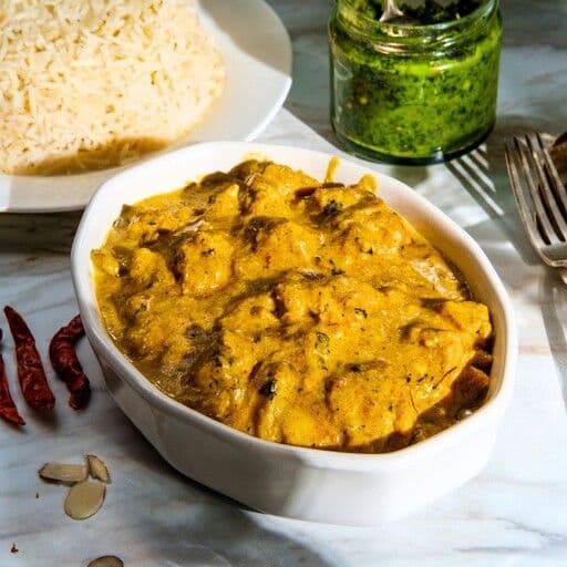 Lunch - Cash$$u Chicken Curry (Korma) (Thali/Combo)