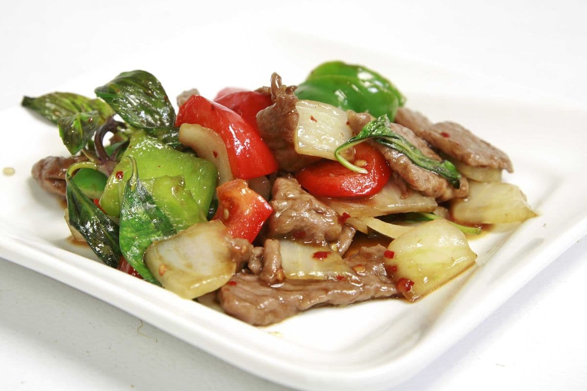 Spicy Garlic Beef with rice