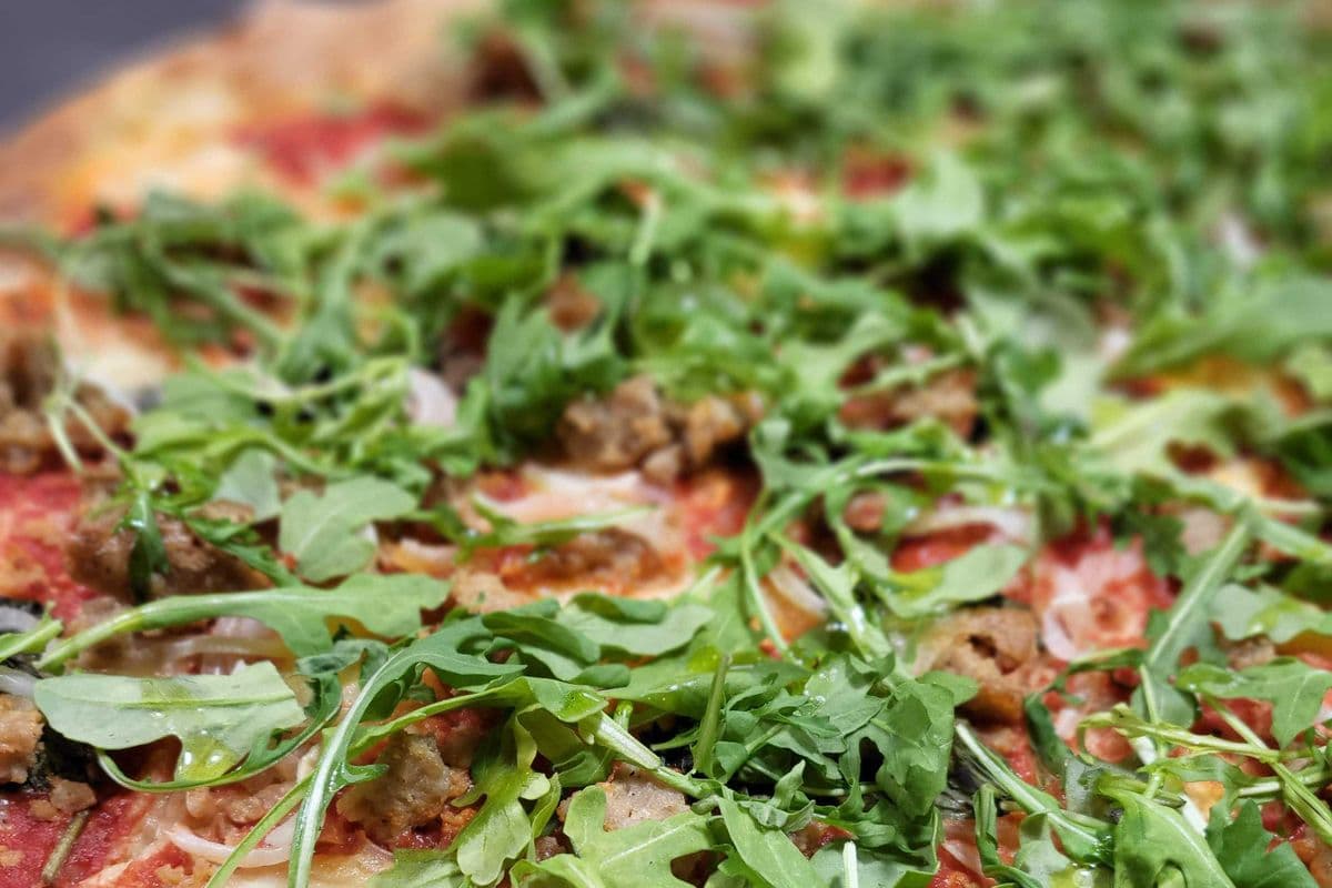 Sausage and Arugula Pizza