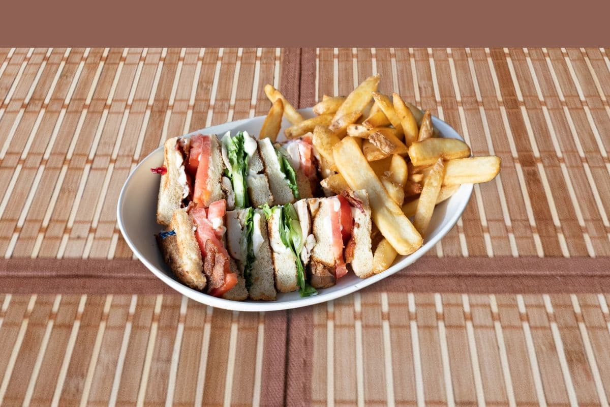 Chicken Club House with Fries
