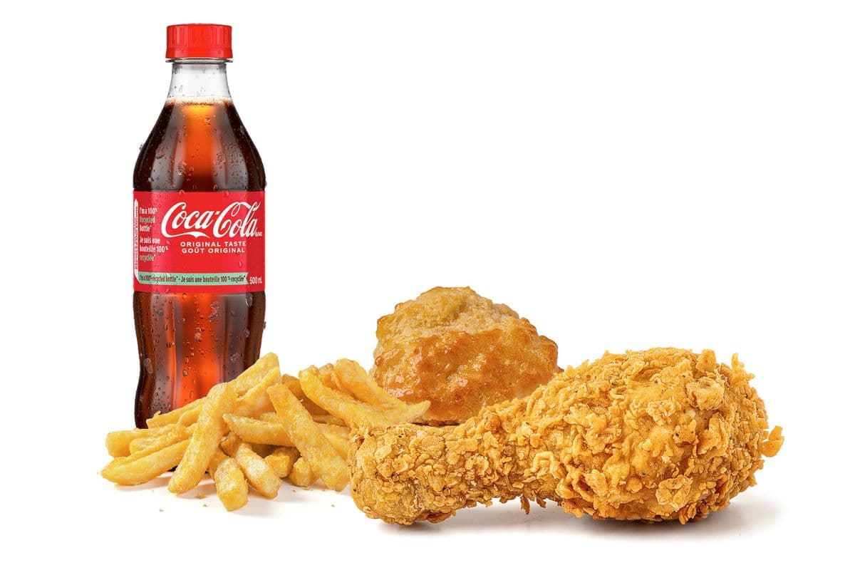 1-Piece Chicken, 1 Regular Side, 1 Regular Drink & Biscuit