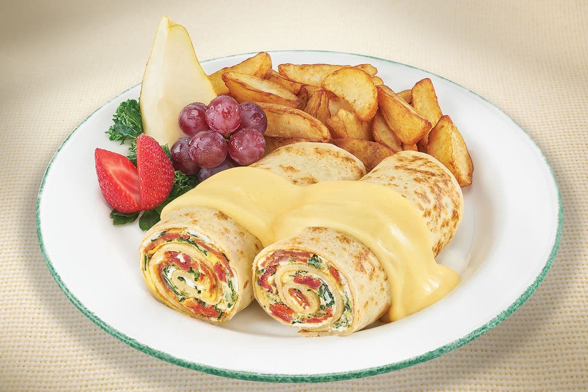 Chorizo and goat cheese crêpomelette
