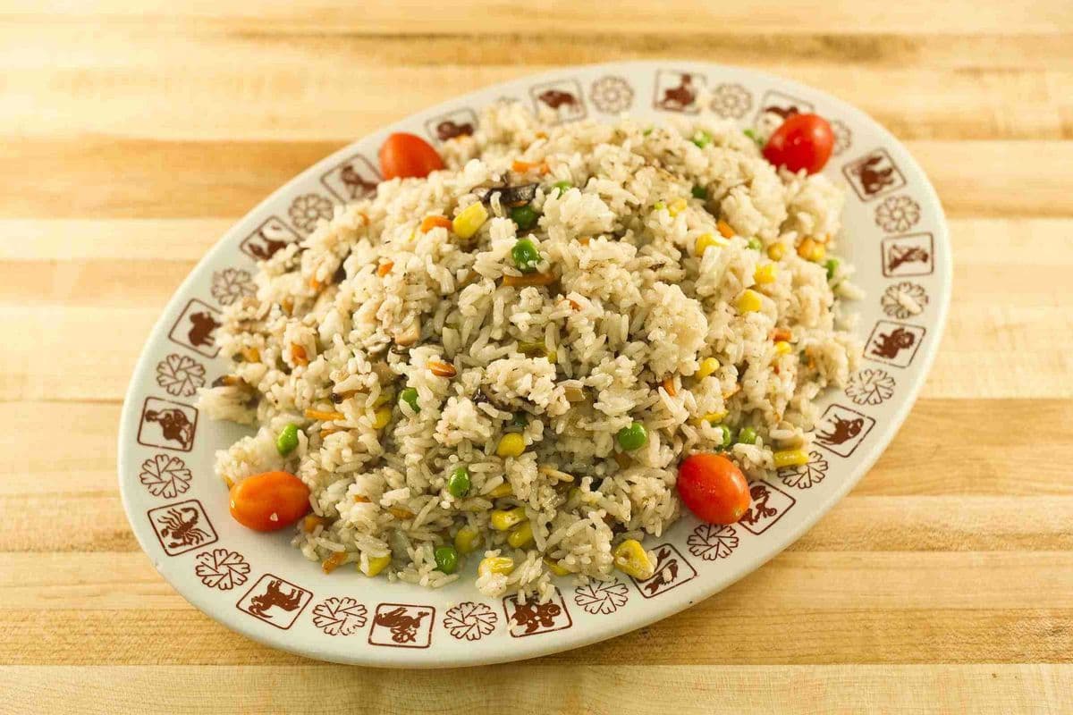 Two Kinds of Mushrooms, Diced, and Sweet Corn Fried Rice