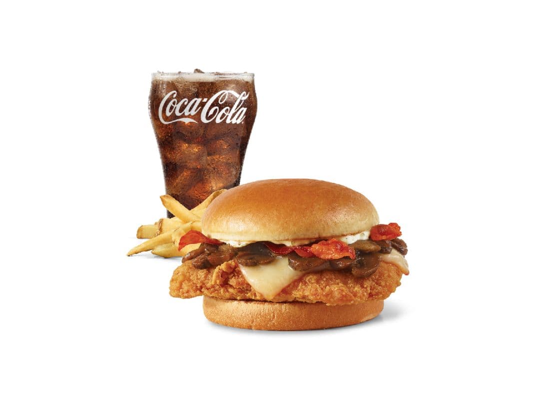Garlic Mushroom Bacon Classic Chicken Sandwich Combo - Medium