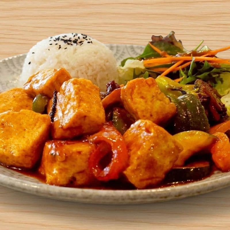 General Tao Tofu Veggie / Tofu Général Tao végé (RIZ ET SALADES)
