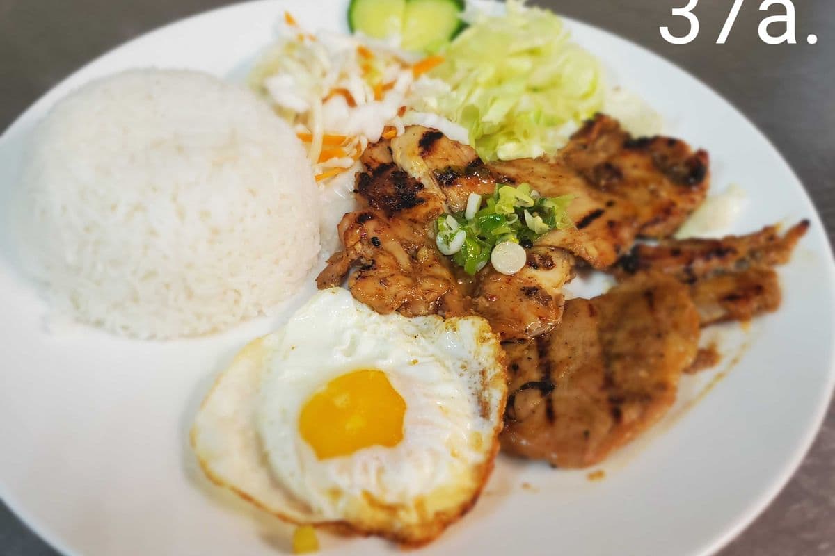 37a. Grilled Chicken and Fried Egg with Rice