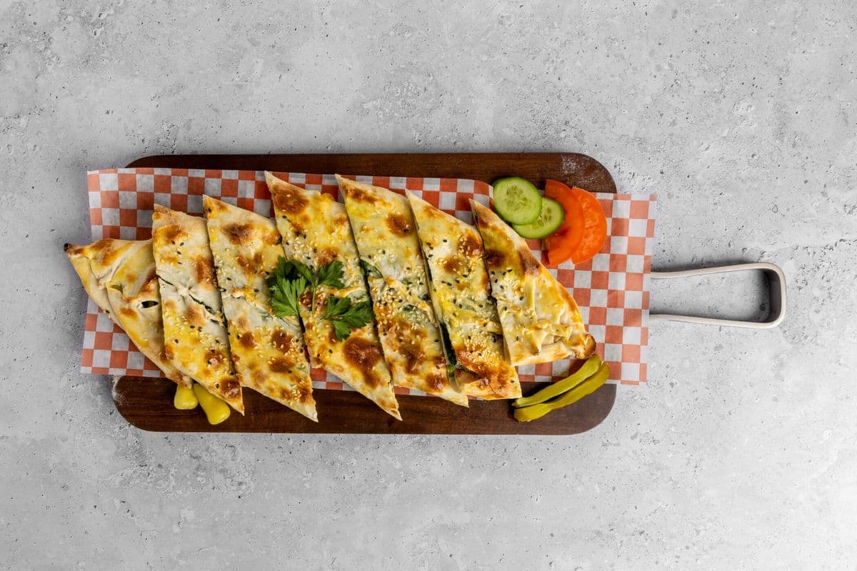 Pide with Mozzarella and Spinach